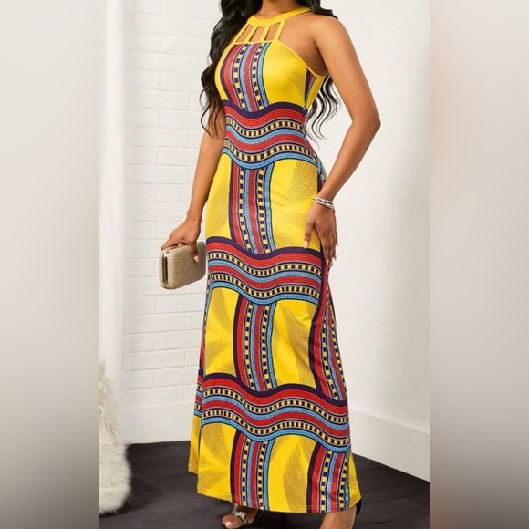 Vibrant Yellow Halter Dress - Picture 2 of 5